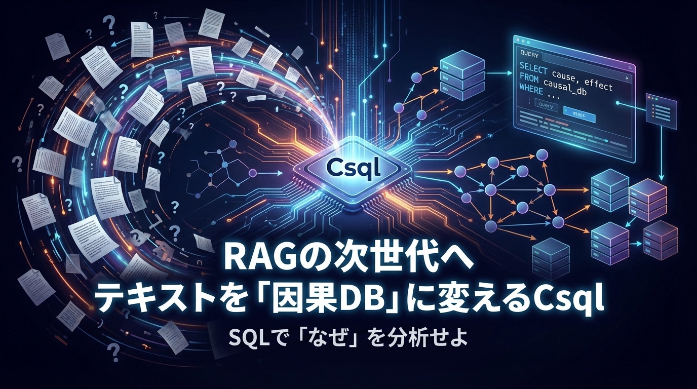 RAGの次世代？Csqlが非構造化テキストをSQLクエリ可能な「因果DB」に変える | Scholar Compass