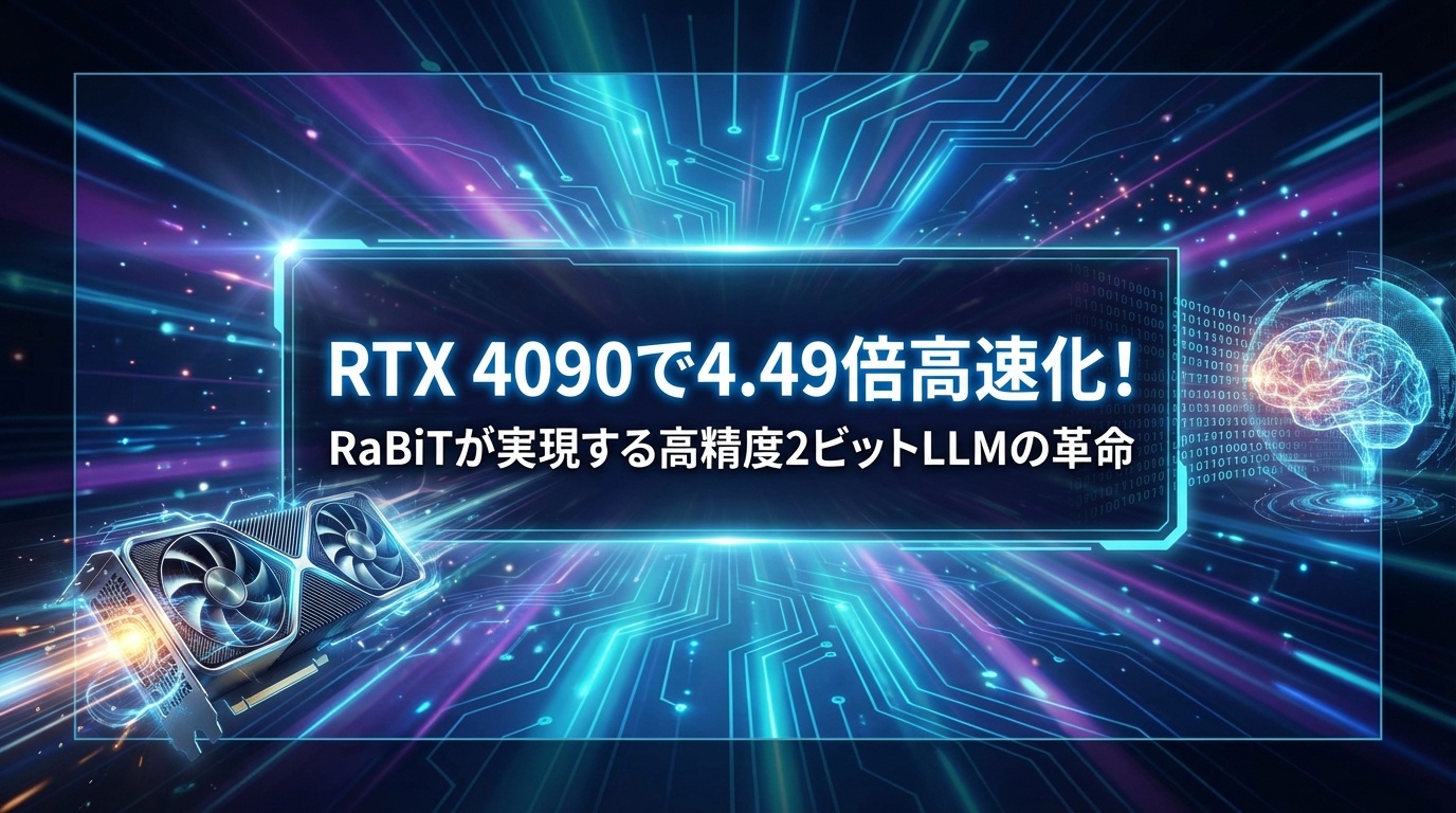 RTX 4090で4.49倍高速化！RaBiTが切り開く2ビットLLMの未来 | Scholar Compass