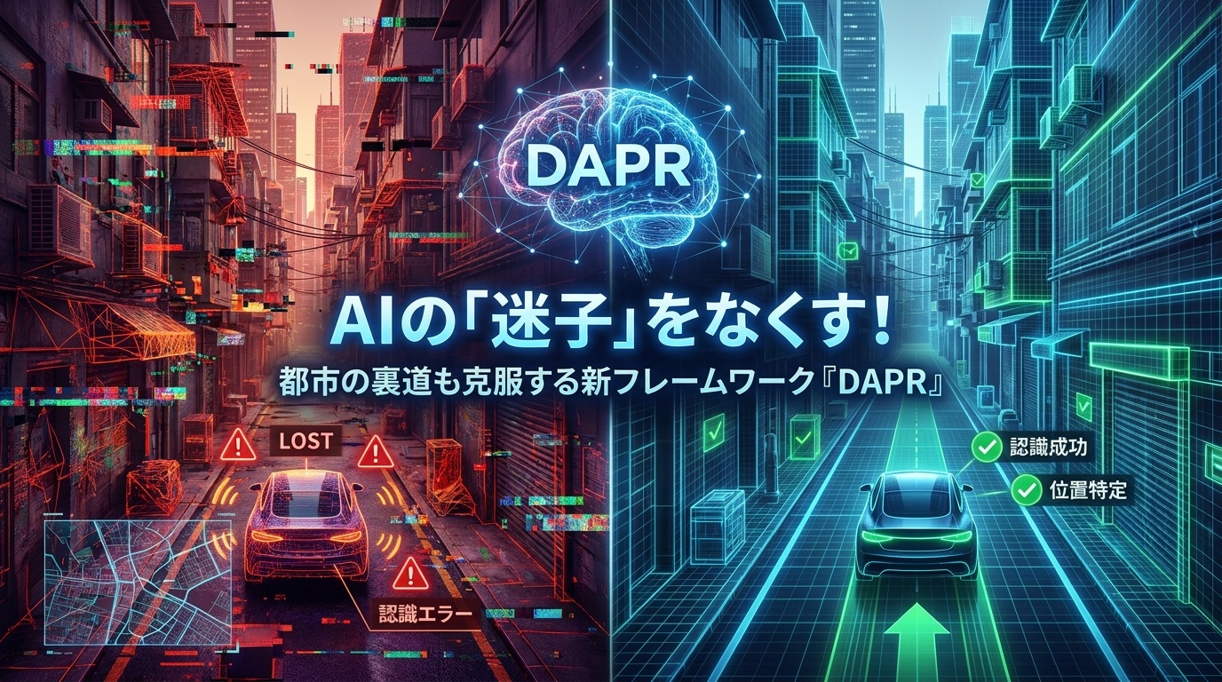 自動運転の「迷子」をなくす！都市VPRの地理的偏りを克服するDAPR