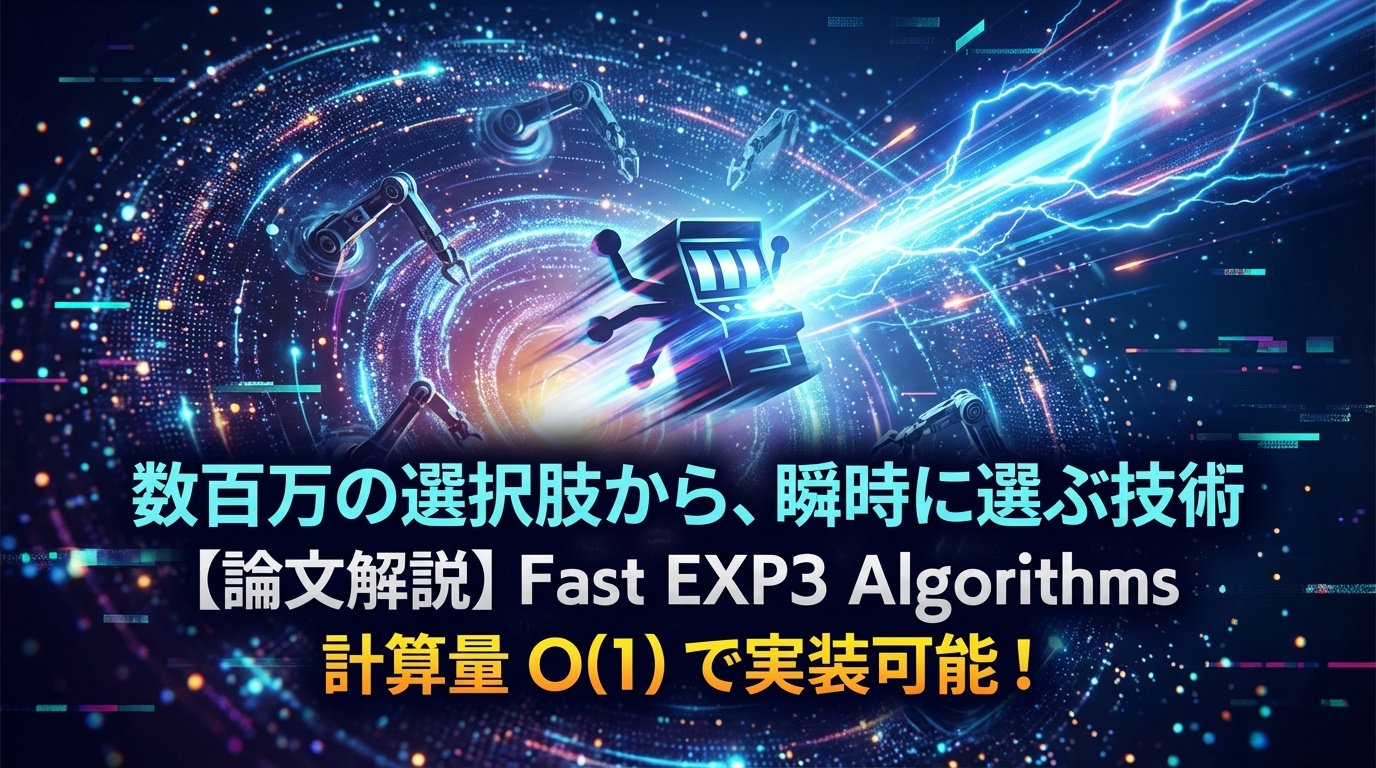 【論文解説】Fast EXP3 Algorithms：数百万の選択肢から瞬時に選ぶ技術 | Scholar Compass