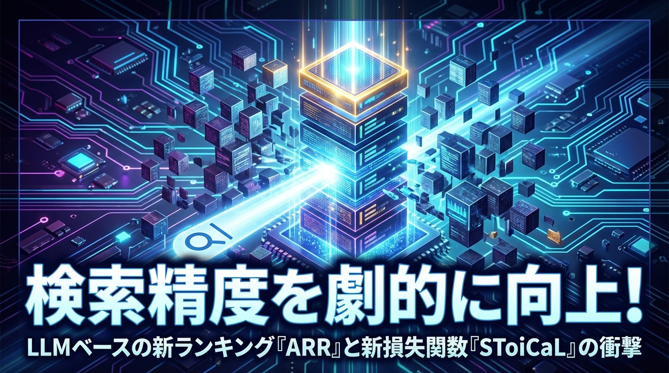 検索精度を劇的に向上！LLMベースの「Autoregressive Ranking」と新損失関数SToICaLの衝撃 | Scholar ...