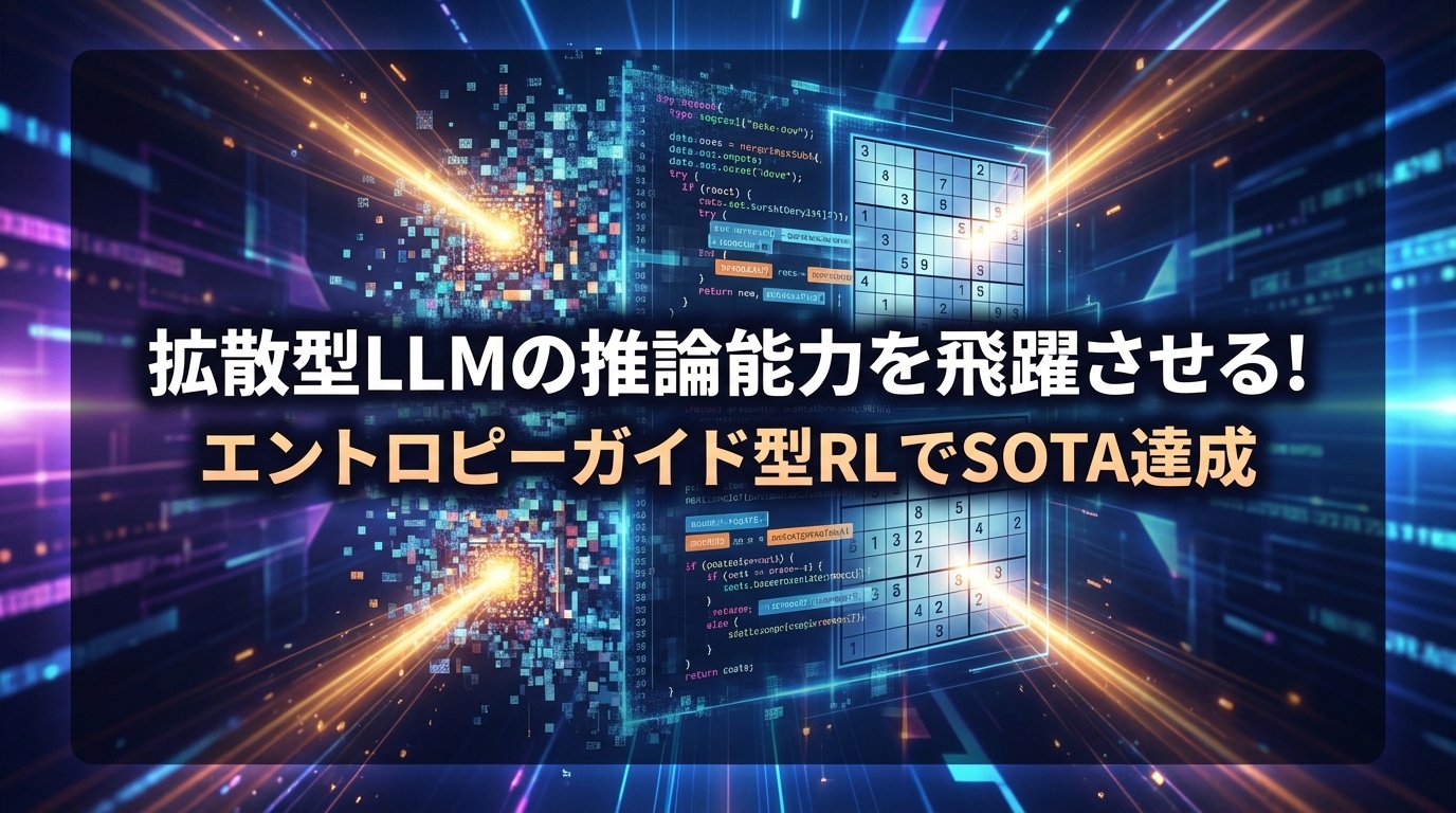 拡散型LLMの推論能力を飛躍させる！エントロピーガイド型RLでSOTA達成 | Scholar Compass