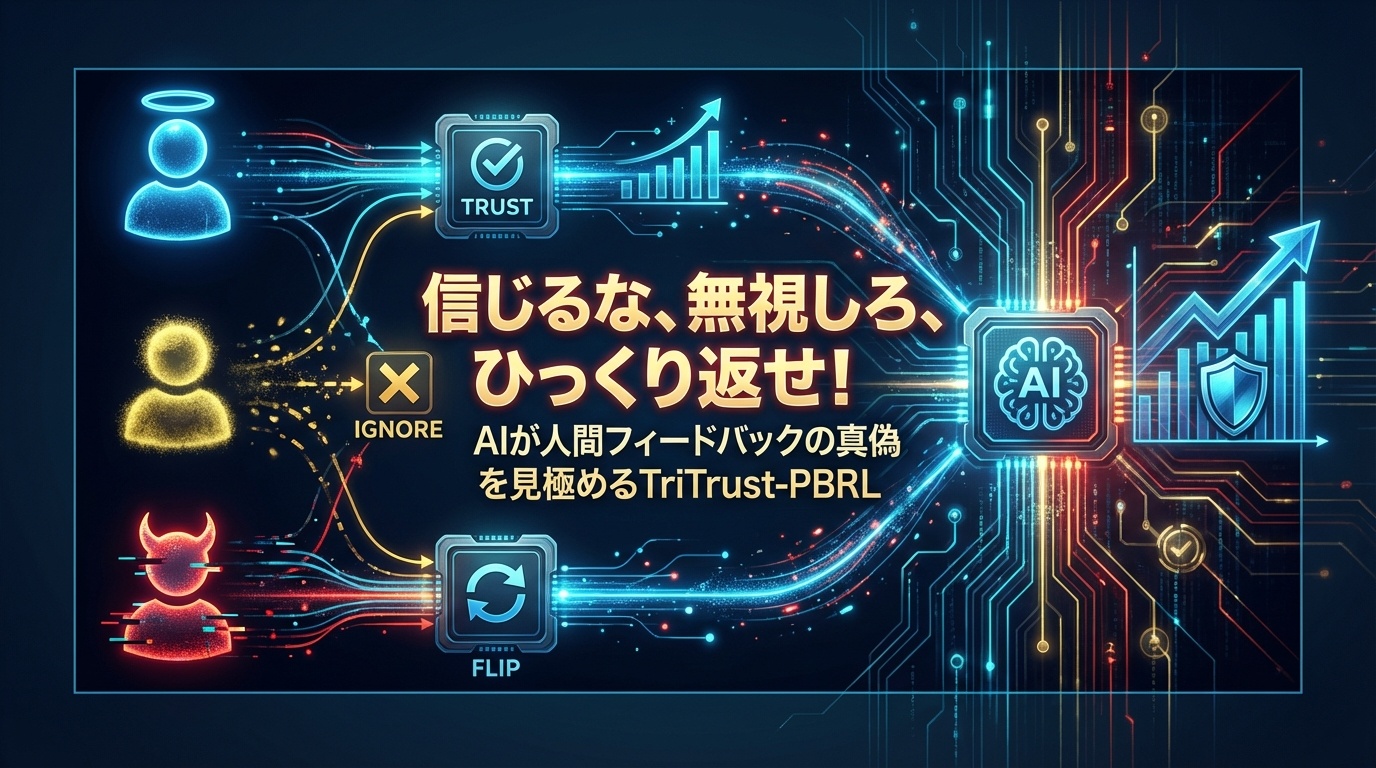「信じるな、無視しろ、ひっくり返せ！」：AIが人間フィードバックの真偽を見極めるTriTrust-PBRL | Scholar Compass