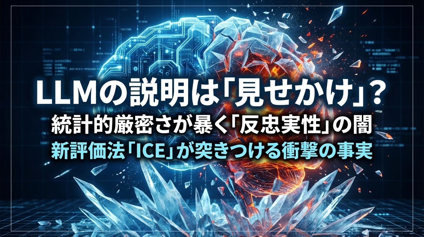 LLMの判断根拠、実はデタラメ？：新評価法ICEが暴く「反忠実性」と「オペレーター依存性」 | Scholar Compass