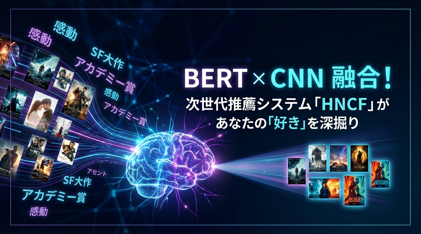 BERTとCNNが融合！次世代推薦システム「HNCF」であなたの「好き」を深掘り | Scholar Compass