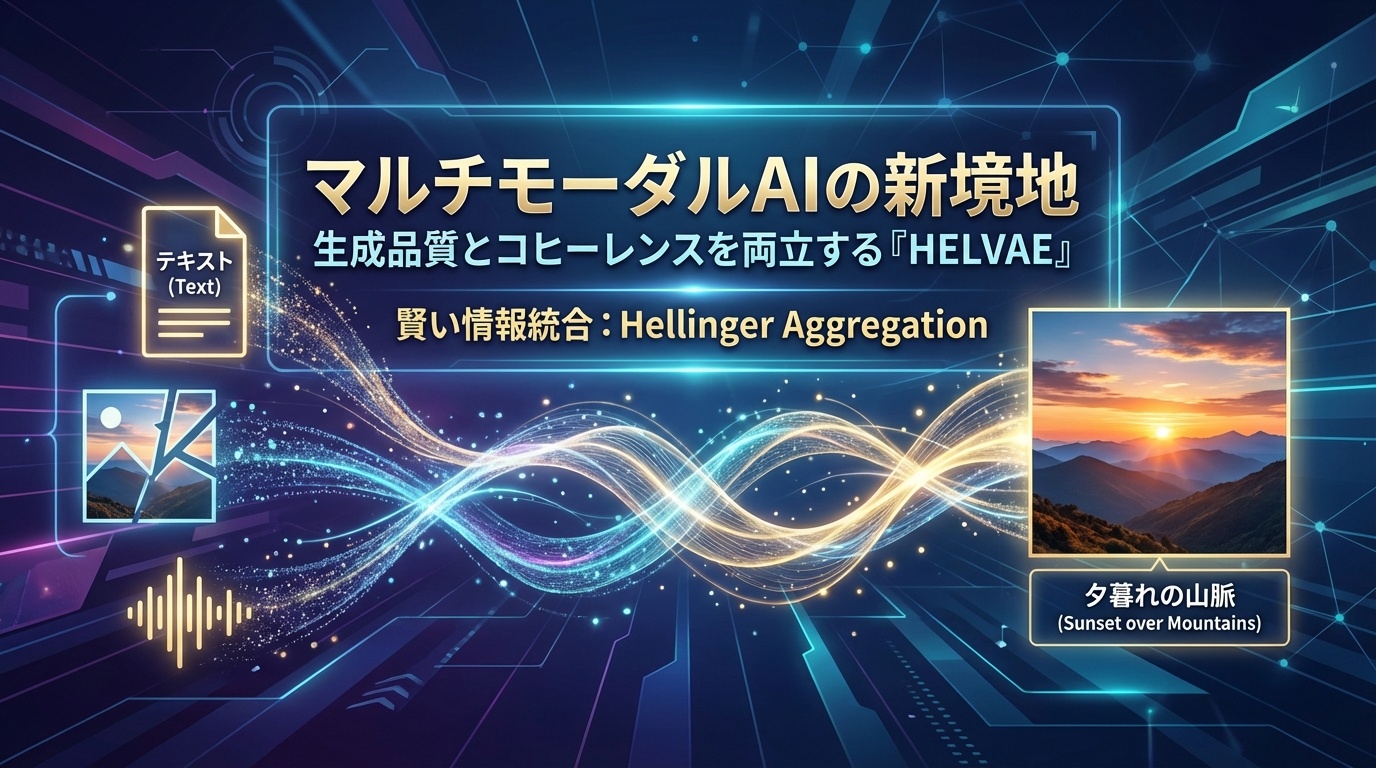 マルチモーダルAIの「賢い情報統合」：Hellinger aggregationで生成品質とコヒーレンスを両立するHELVAE ...
