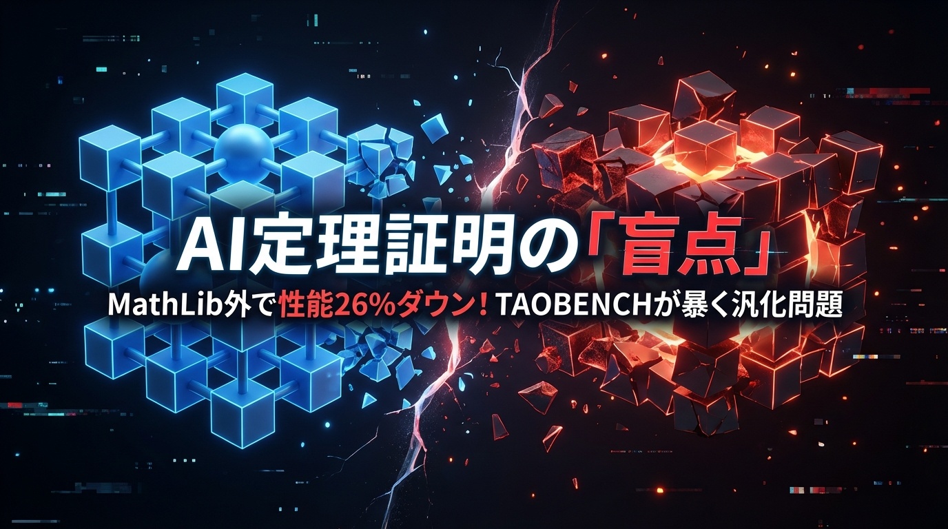 最新AI定理証明器の盲点：MathLib外の数学定義で性能26%ダウン！TAOBENCHが暴く汎化問題 | Scholar Compass
