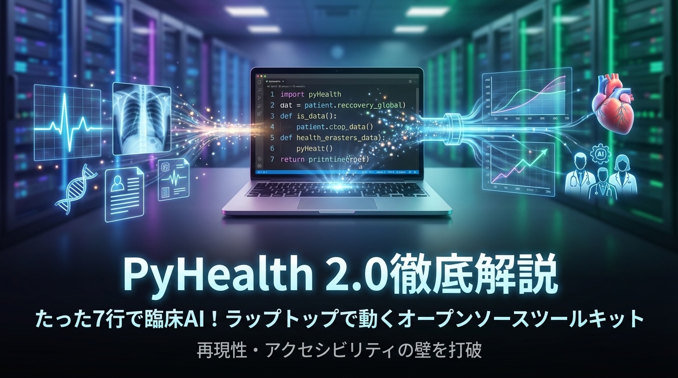 PyHealth 2.0徹底解説：たった7行で臨床AI！再現性・アクセシビリティ・専門知識の壁を打ち破るオープンソースツールキット ...