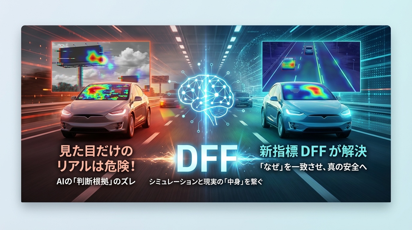 自動運転の「見た目」だけではダメ！AIの「判断根拠」を一致させる新指標DFFとは？ | Scholar Compass